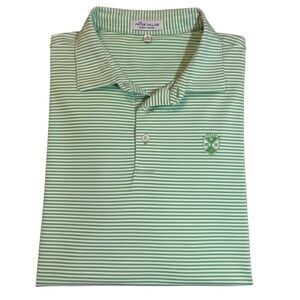 Peter Millar Summer Comfort Golf Polo Mint Green White Stripes Size XL